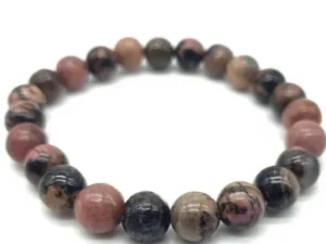 Bracelet rhodonite noir et rose