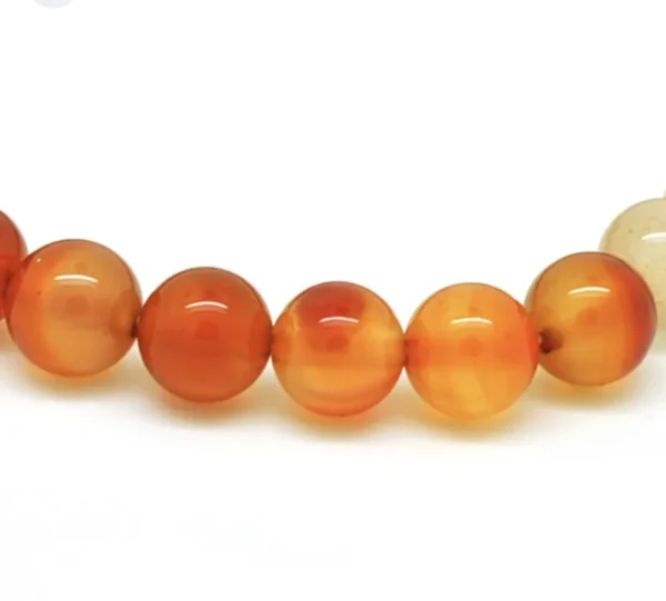 Perle Cornaline 8mm en pierre naturelle : Énergie et vitalité