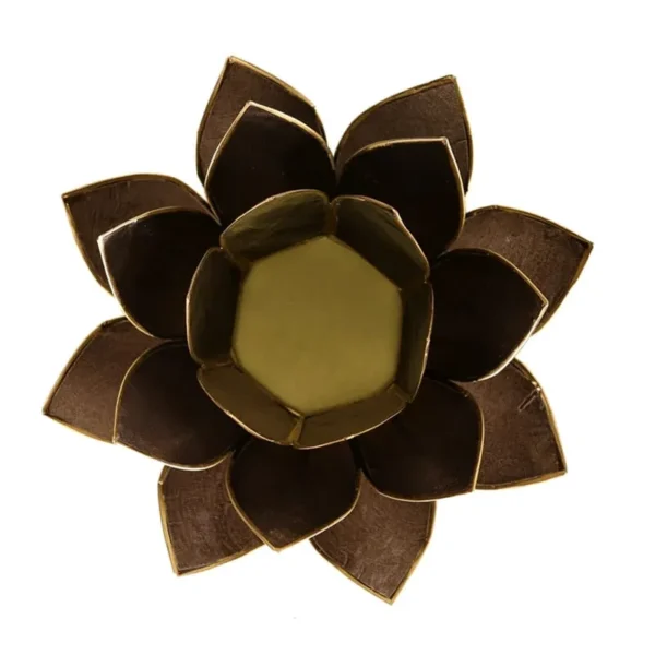 Bougeoir Fleur de Lotus noir foncé