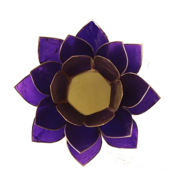 Bougeoir fleur de lotus violet