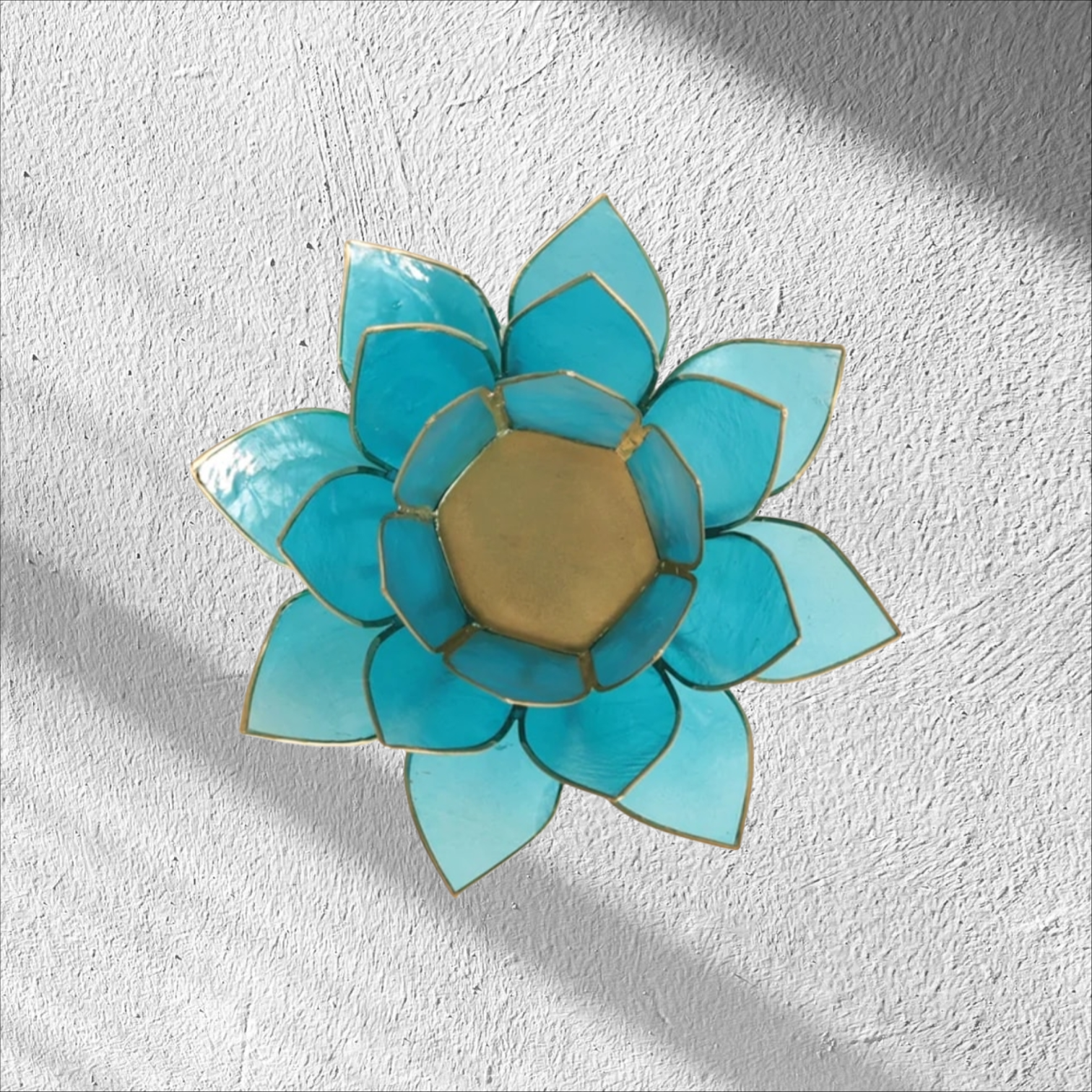 Bougeoir Fleur de Lotus Bleu et Or – Sérénité et Harmonie – Image 2