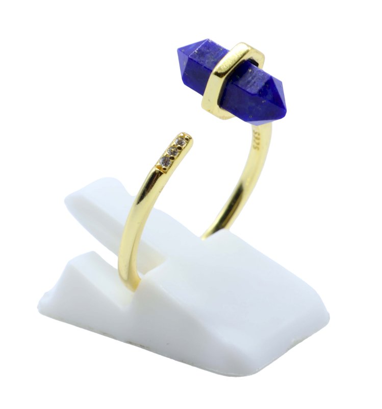 Bague Lapis Lazuli – Argent 925 plaqué Or
