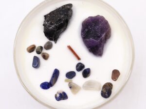 Bougie Chakra Plexus Solaire – Améthyste & Agate