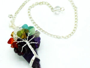 Pendule Sept Chakras en Améthyste