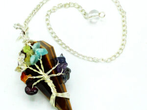 Pendule Sept Chakras en Œil de Tigre