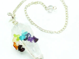 Pendule Sept Chakras Quartz de Roche