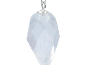 Pendule cristal roche larme à facettes