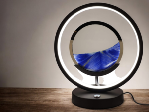 Lampe Sable Ronde 31 cm – Bleu Zen et Décoration