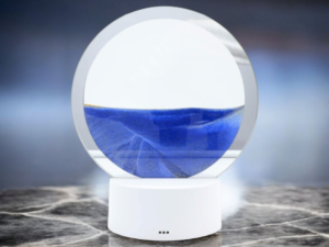 Lampe Sable Ronde 18cm – Bleu Zen et Décoration