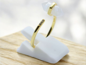 Bague Pierre de Lune – Argent 925 plaqué Or