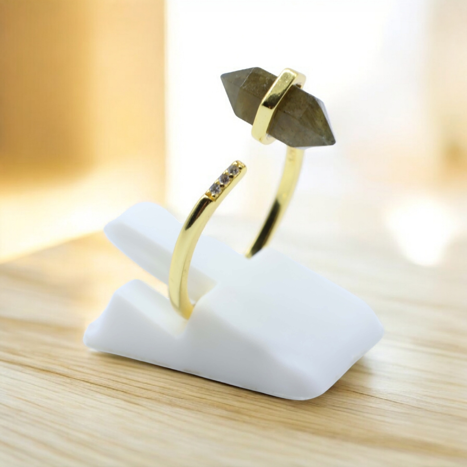 Bague Labradorite – Argent 925 plaqué Or