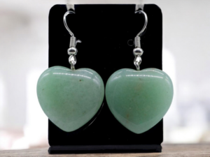 Boucles d’Oreilles Cœur Aventurine