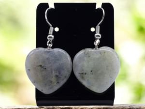 Boucles d’Oreilles Cœur Labradorite